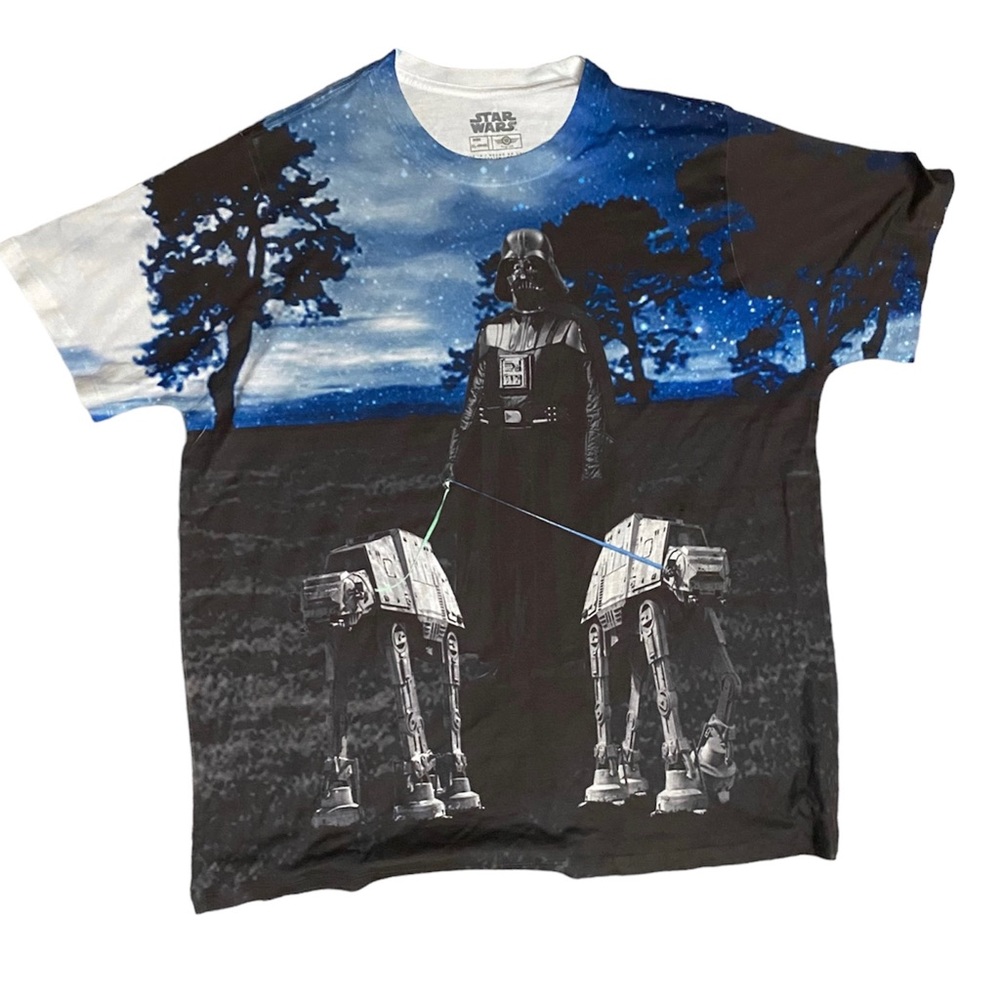 Star Wars Funny T-Shirt • Darth Vader Walking AT-ATs • Men’s Size XL